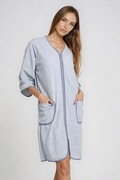 Welurowy szlafrok Radana szary melanż 6XL Kuba