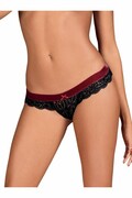 Koronkowe stringi Rossita czarne L/XL Obsessive