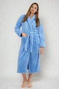 Długi puszysty szlafrok Eliza niebieski XL DKaren