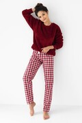 Ciepła piżama damska Bessie bordowa M Sensis