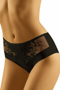 Figi damskie z koronką i podwyższoną talią ECO-LA czarne XXL Wolbar