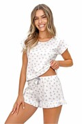 Bawełniana piżama Love short w serduszka M Donna