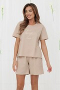 Bawełniana piżama Ksara beżowa L Italian Fashion