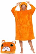 Pluszowa pomarańczowa bluza z kapturem / poduszka 2w1 Tygrys uni Moraj