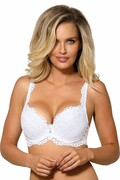 Koronkowy biustonosz push-up Nevia biały 75A Roza