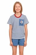 Piżama dziecięca Family Trip niebieska w paski 122/128 DN Nightwear