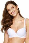 Biustonosz push-up Carla biały gładki 75D Gorteks