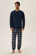 Niebieska piżama męska Honor z flanelowymi spodniami XXL Henderson