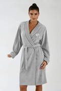 Damski szlafrok frotte Hannah szary 3XL Dorota