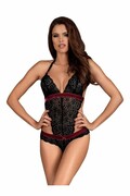 Zmysłowe koronkowe body Rossita czarne S/M Obsessive