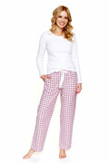 Piżama damska Mauvis biała bawełna i flanela XL DN Nightwear