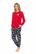 Długa piżama damska Lucky czerwona S DN Nightwear