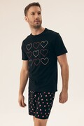 Piżama męska Sweet czarna z sercem XXL Henderson