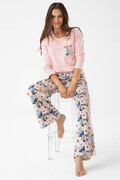 Piżama damska Miranda różowy kwiatowy wzór XXL Luna