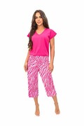 Bawełniana piżama Zebra 3/4 fuksja M Donna