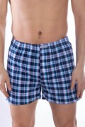 Bawełniane bokserki męskie 1449 niebieska kratka XXL Henderson