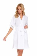Lekki muślinowy szlafrok Milk biały L DN Nightwear