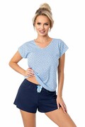 Krótka piżama damska Star short w kolorze ciemnoniebieskim L Donna
