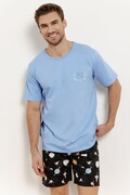 Piżama męska Spencer niebieska w planety XXL Taro