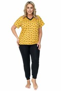 Damska piżama Queen żółta 5XL Donna