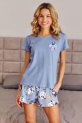 Piżama damska Sheep niebieska z owieczkami M DN Nightwear