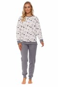 Świąteczna piżama damska Snowman biała ocieplana S DN Nightwear