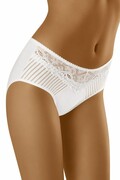 Figi damskie z podwyższoną talią i koronką ECO-ZA białe XXL Wolbar