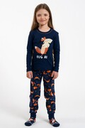 Piżama dla dziewczynki Wasilla niebieska z lisem 122/128 Italian Fashion