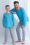 Chłopięca piżama Harry turkusowa w paski 92 Taro