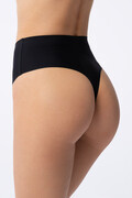 Wysokie stringi bezszwowe Simple String Maxi czarne M Julimex