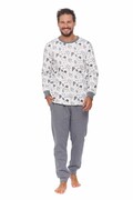 Świąteczna piżama męska Snowman biała ocieplana XXL DN Nightwear