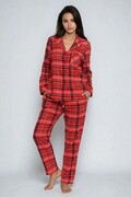 Piżama damska Carola II czerwona kratka XXL