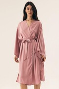Satynowy szlafrok Rhone w kolorze starego różu M Esotiq