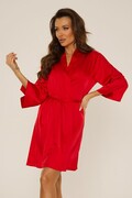 Damski satynowy szlafrok Cordelia czerwony XXL De Lafense