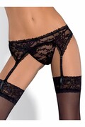Pas do pończoch i stringi Catia czarne S/M Obsessive