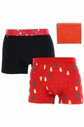 Bokserki 2 pack 600-005 świąteczne czarno-czerwone XXL Moraj