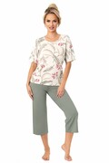 Piżama damska Michelle 3/4 w kwiaty XL Donna