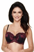 Biustonosz push-up Rosso czarno-malinowy 70B Gorteks