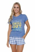 Piżama damska Chill out II niebieska XXL DN Nightwear