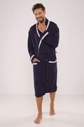 Luksusowy szlafrok męski Bruno w kolorze niebieskim M De Lafense