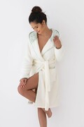 Puszysty damski szlafrok Amelia wanilia S/M Sensis