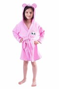 Dziewczęcy szlafrok z uszami Nelinka różowy, kotek. 92 Dorota