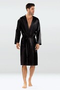 Męski satynowy szlafrok Christian czarny XXL DKaren