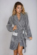 Ciepły szlafrok damski Paleo szary L Kalimo