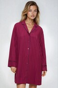 Wiskozowa koszula nocna Amourette Jacquard NDW burgundowa XXL Triumph