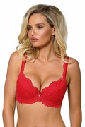Koronkowy biustonosz Push-Up Nevia czerwony 70C Roza