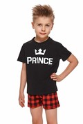 Krótka piżama chłopięca Prince czarna 134/140 DN Nightwear