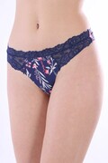 Stringi BCL700-010 granatowe w kwiaty M Moraj