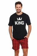 Krótka piżama męska King czarna S DN Nightwear