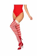 Damskie świąteczne pończochy KISSMAS S/M Obsessive